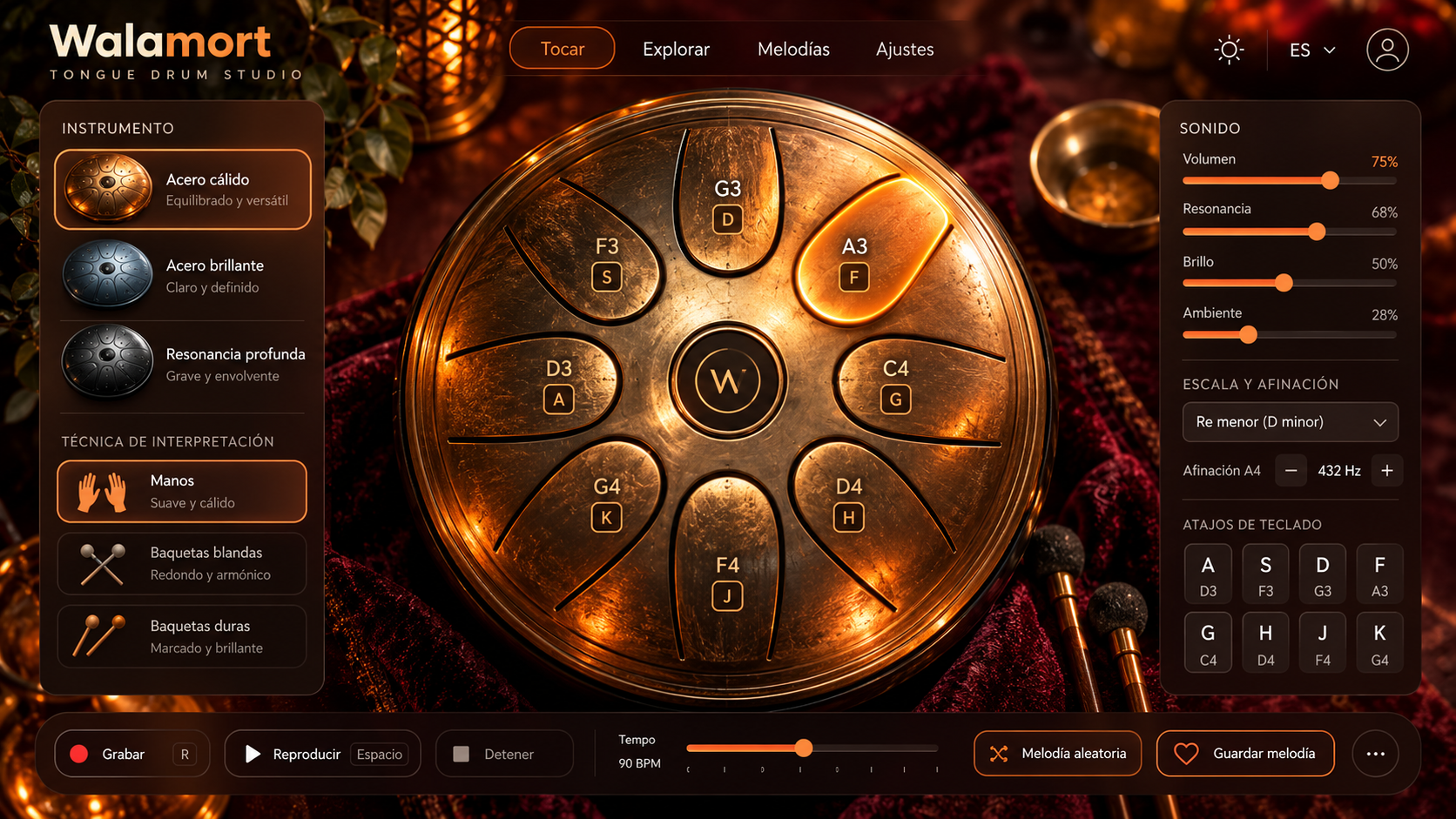 Escena fotorrealista Walamort Tongue Drum Studio