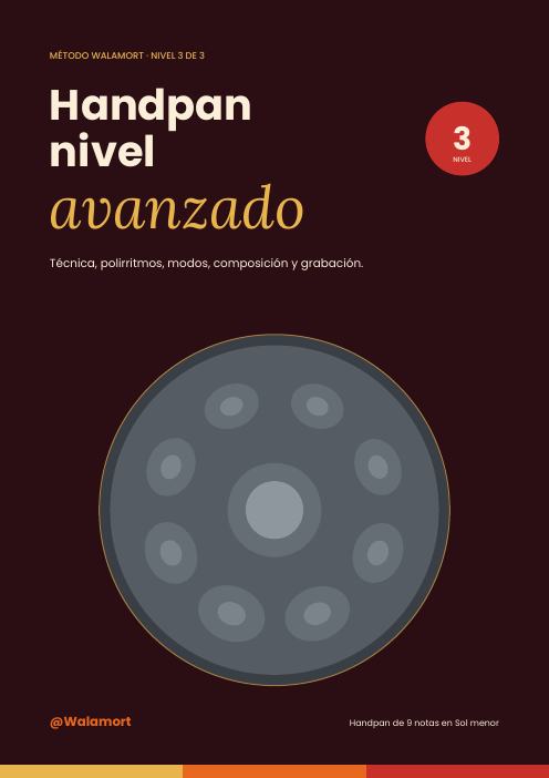 Portada del método de handpan, nivel avanzado