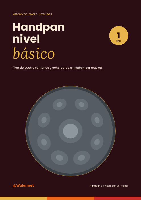 Portada del método de handpan, nivel básico