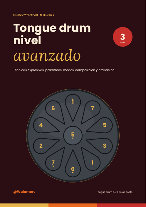Portada del método de tongue drum, nivel avanzado