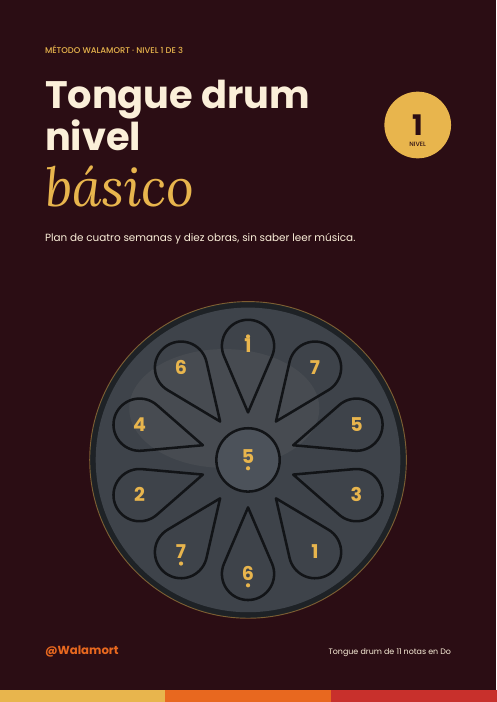 Portada del método de tongue drum, nivel básico